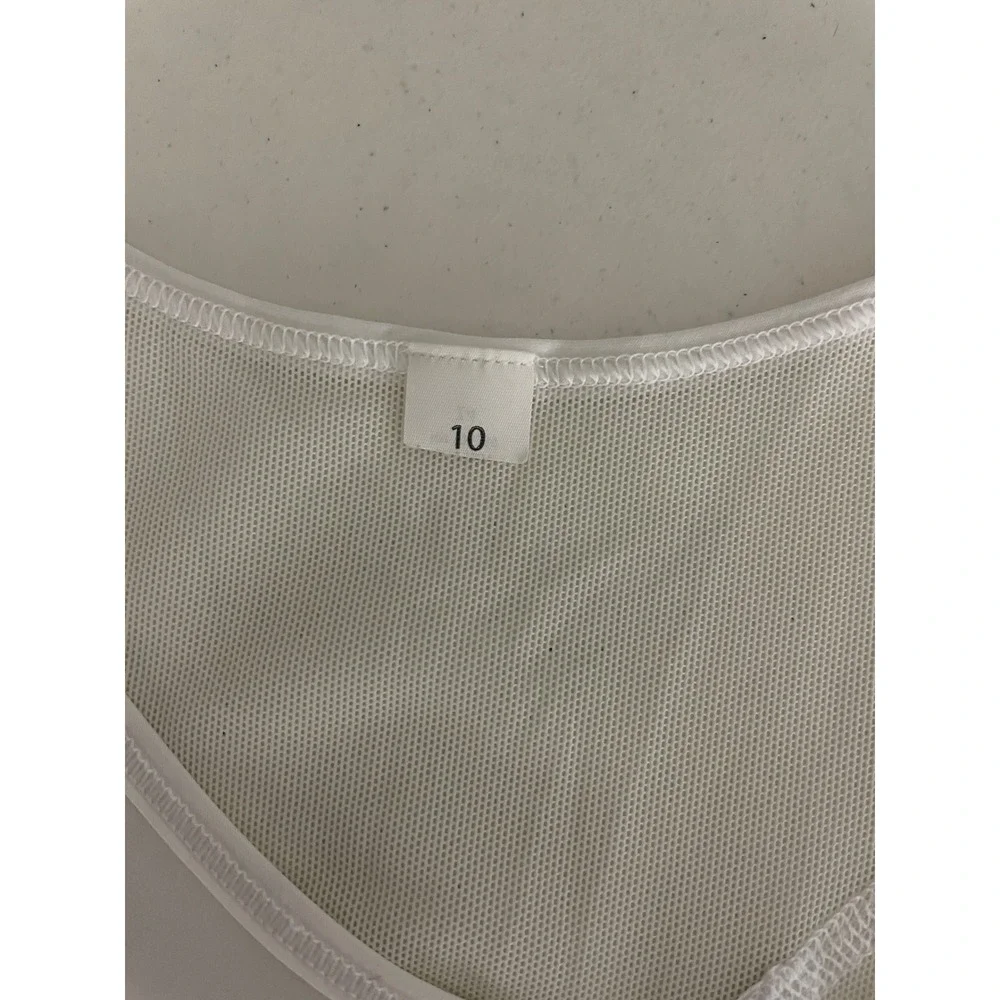 Lululemon Sculpt Tank Top Women 10 White Mesh Racerback Activewear - Picture 8 of 9